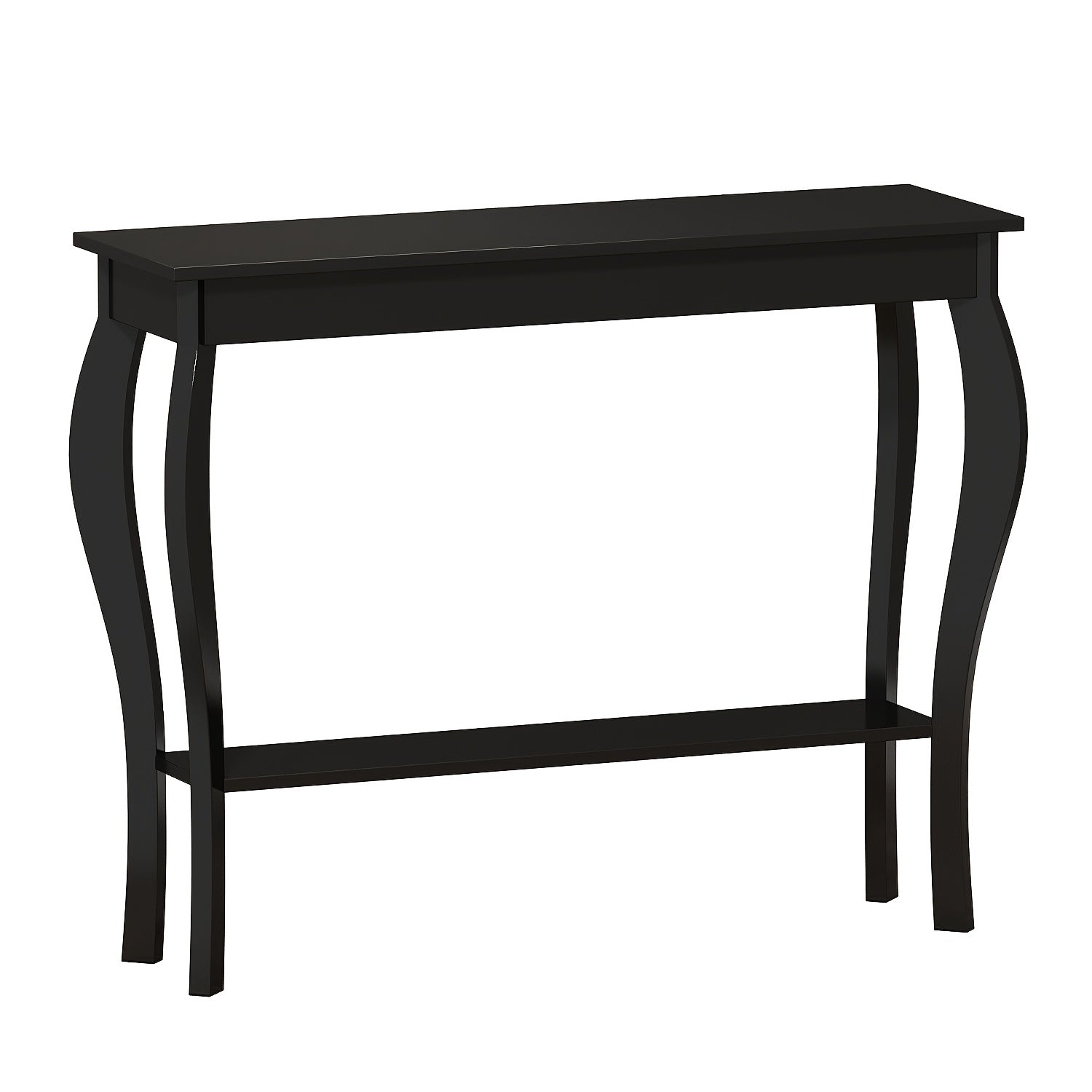 Farmhouse Console Sofa Table With S-Shape Wooden Legs, Chic Accent Narrow Console Table With Sturdy Frame And Open Shelf For Entryway, Living Room And Hallway, Space-Saving Design, Versatile And Easy To Assemble