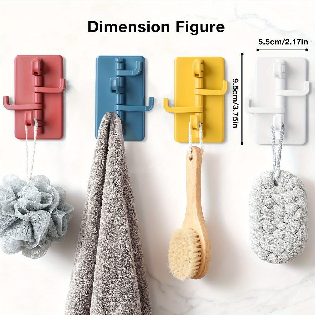 4pcs Self-Adhesive Wall Hooks, No-drill, Multi-purpose Hooks Are Made Of Durable Plastic for Easy Installation In Bathrooms, Kitchens, And More. Perfect for Organizing Keys, Hats, And Towels In Homes, Dorms, And Offices., Utility Hooks