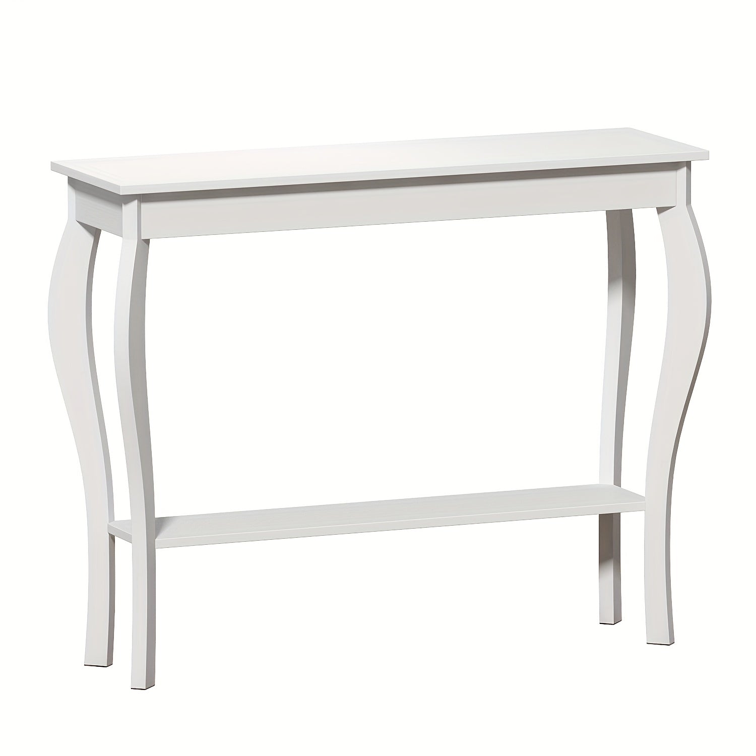 Farmhouse Console Sofa Table With S-Shape Wooden Legs, Chic Accent Narrow Console Table With Sturdy Frame And Open Shelf For Entryway, Living Room And Hallway, Space-Saving Design, Versatile And Easy To Assemble