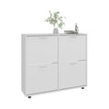 White Shoe Rack with 4 Doors 4 Shelves 4 Legs - Lightweight and Durable Storage for Entryway Living Room or Bedroom, Easy to Assemble
