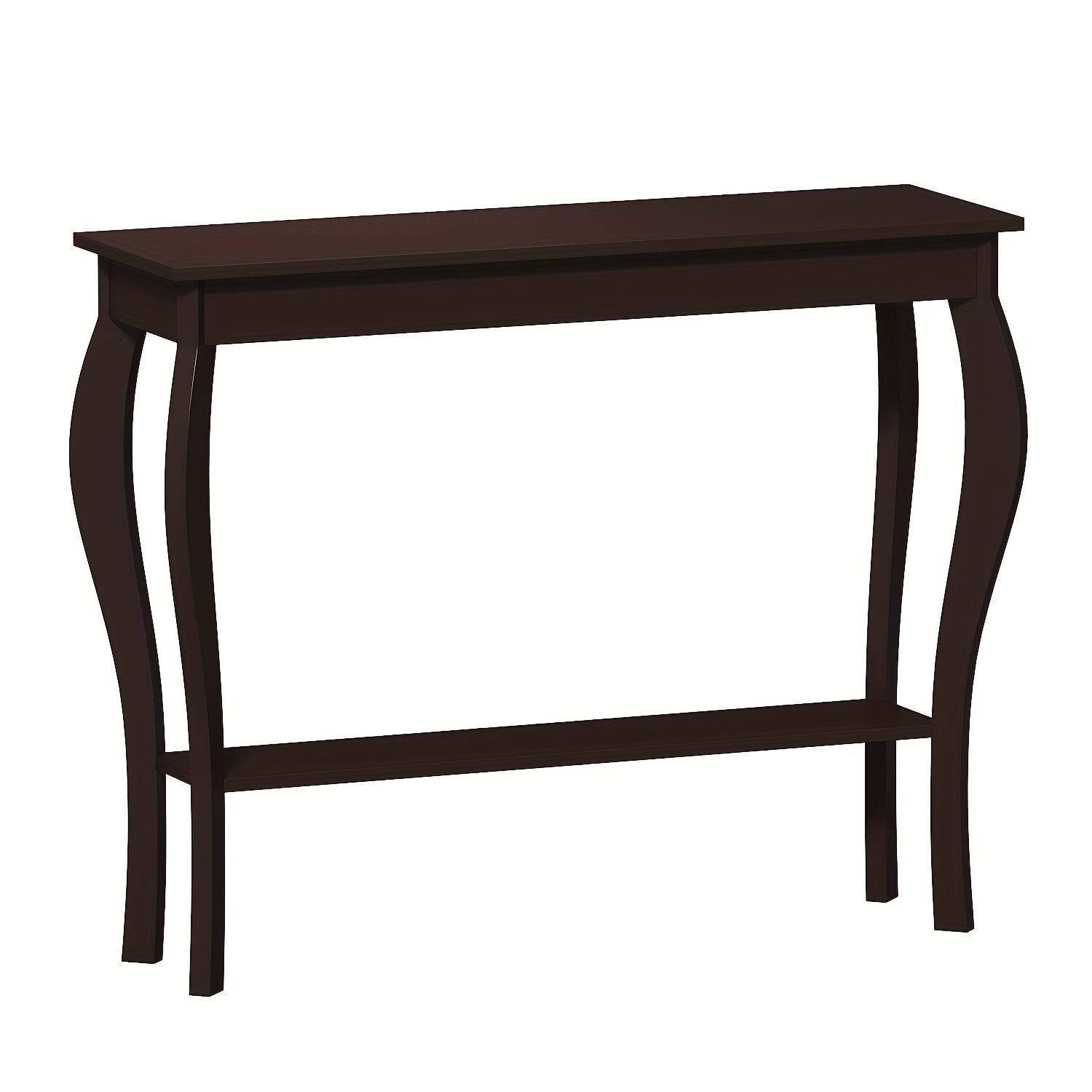 Farmhouse Console Sofa Table With S-Shape Wooden Legs, Chic Accent Narrow Console Table With Sturdy Frame And Open Shelf For Entryway, Living Room And Hallway, Space-Saving Design, Versatile And Easy To Assemble