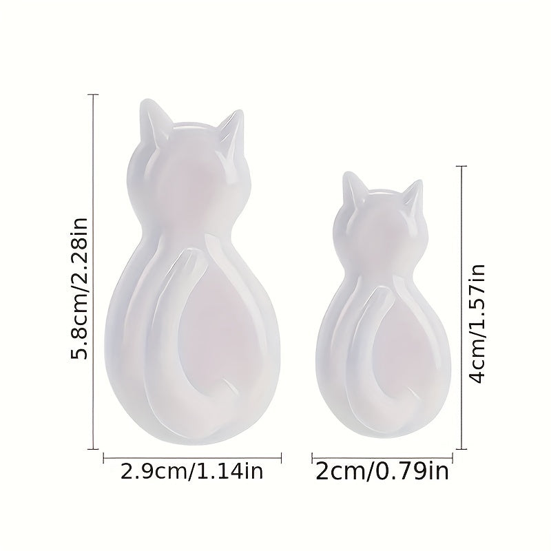 10pcs Cat Tail Sticky Hooks Wall Mounted - Transparent Waterproof No-Drill Adhesive Hooks with Cute Cartoon Cat Design, Space-Saving Organizer for Entryway, Bathroom, Bedroom, Dorm