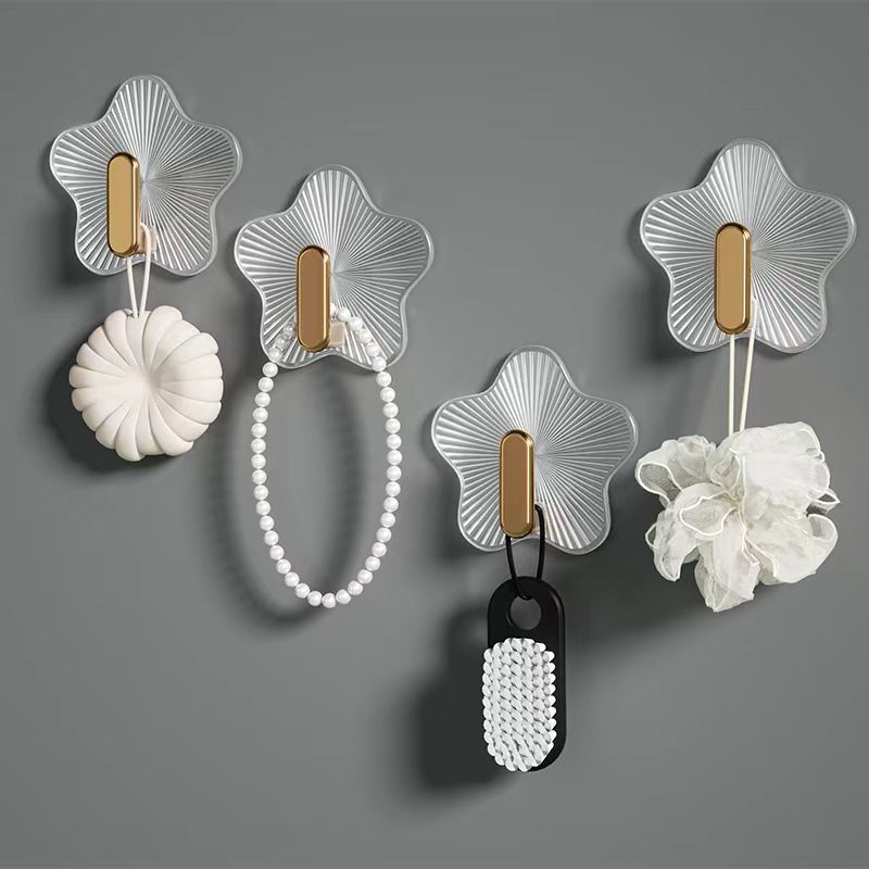 4 Durable Adhesive Hooks Without Punching - an Essential for Wall Storage That Leaves No Trace, Perfect for Kitchens, Bathrooms, Dorm Rooms, And Entrances. They Can Hold Keys, Towels, Jewelry, And Bags - Essential for Compact Living Areas