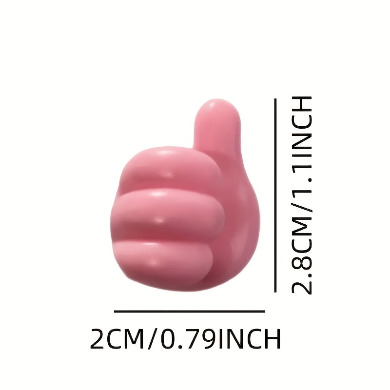 10 Thumb shaped Hooks - Non drilling Adhesive Hooks for Home, Kitchen, and Bedroom, Made of Plastic Material, Suitable for Charging Cables, Tables, and Drawers, Home Storage Organizer, Utility Hooks