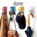 4pcs Self-Adhesive Wall Hooks, No-drill, Multi-purpose Hooks Are Made Of Durable Plastic for Easy Installation In Bathrooms, Kitchens, And More. Perfect for Organizing Keys, Hats, And Towels In Homes, Dorms, And Offices., Utility Hooks