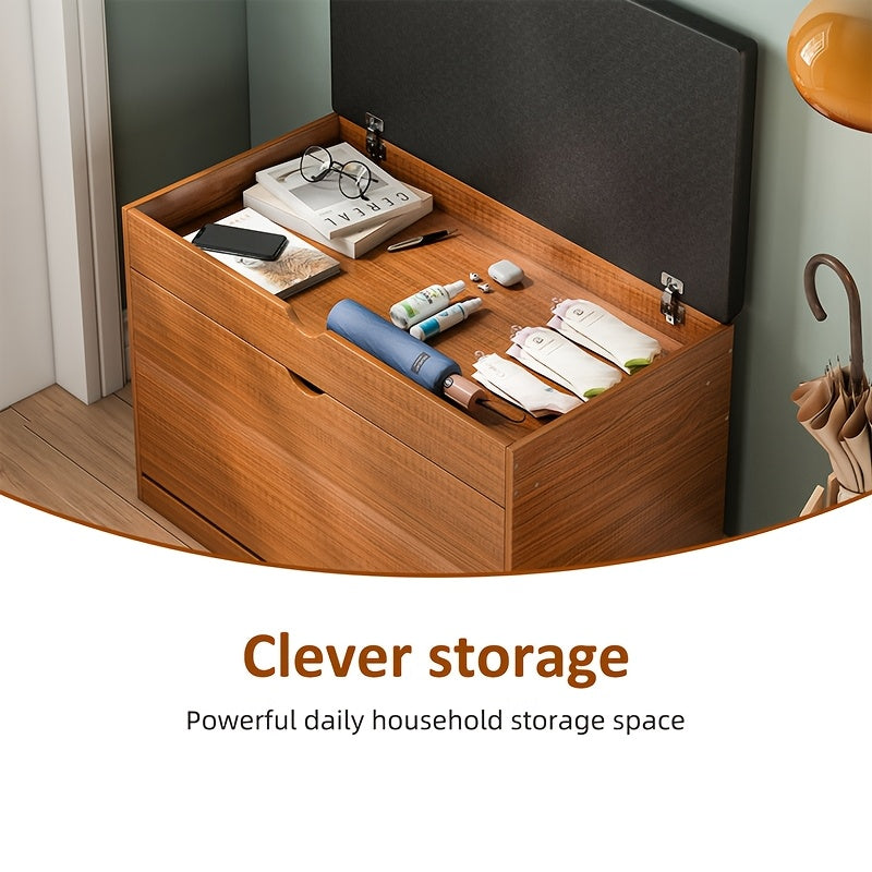 Shoe Storage Unit, Bench with Flip Drawers for Shoes, Entryway Cabinet with a Seating Stool, PU Leather Shoe Organizer Ideal for Home, Apartment, And Living Room Furniture, Shoe Rack Organizer, Perfect As Christmas Gifts
